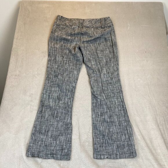 Maurices Women's Linen Cotton Blend Pants 7/8 Gray Linen Blend Wide-Leg Business - Picture 13 of 13